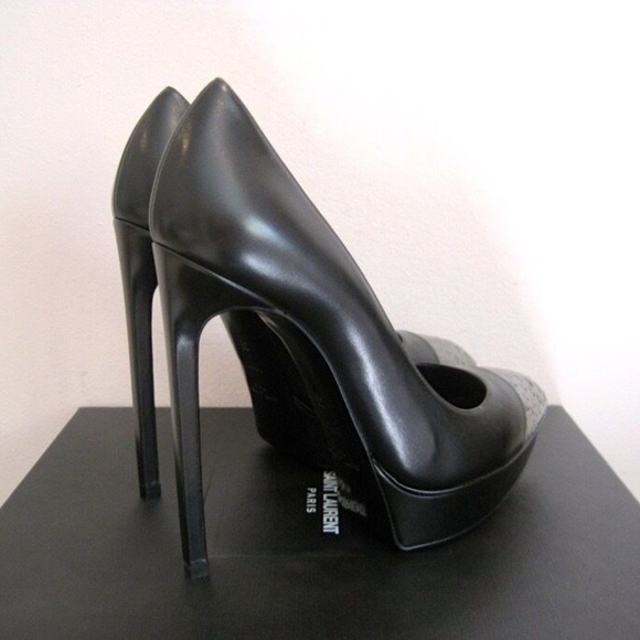 YSL Yves Saint Laurent Paris Janis Python Cap Pointy Pumps Shoes 39.5 9.5 $895 - Picture 2 of 9